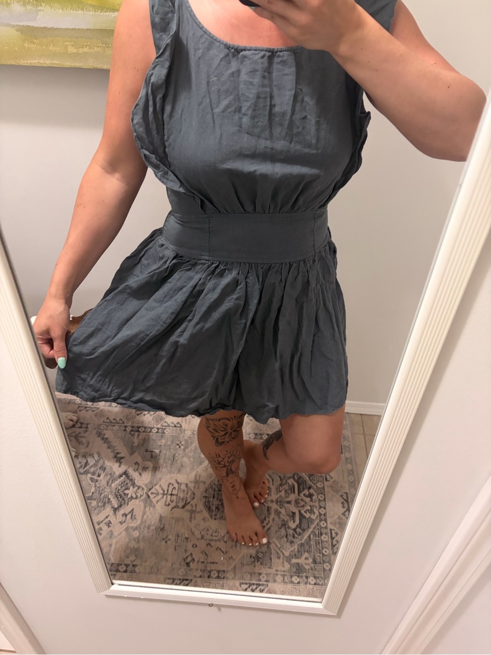 Free People Blue/green open back dress